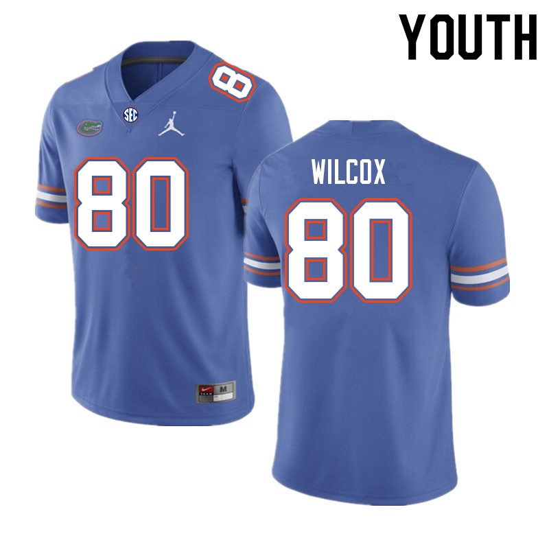 Youth #80 Gage Wilcox Florida Gators College Football Jerseys Sale-Royal - Click Image to Close